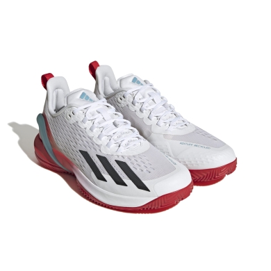 adidas Tennis Shoes adizero Cybersonic Clay/Sand Court/Lightweight White/Red Men's